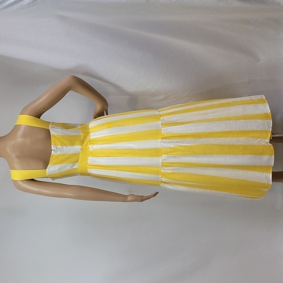 ANN Taylor Stripped Square Neck Midi Dress - Picture 10 of 16